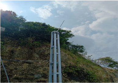 Tiang kamera pemantauan area pesisir